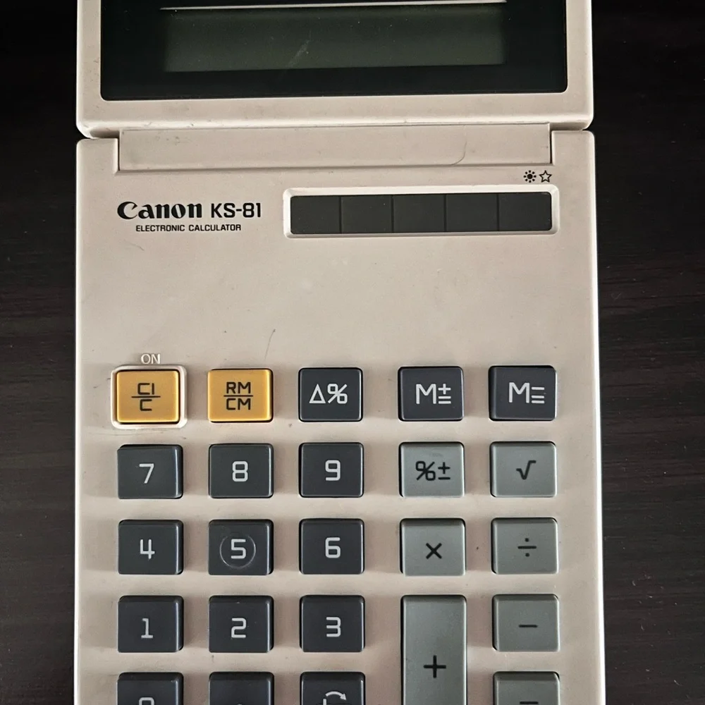 Canon KS-81 Electronic Calculator - Silver and Black